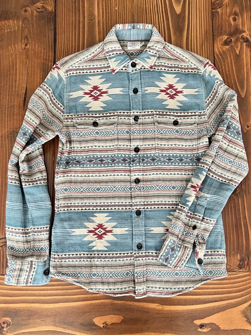 Faherty Doug Good Feather Flannel Shirt — Like New